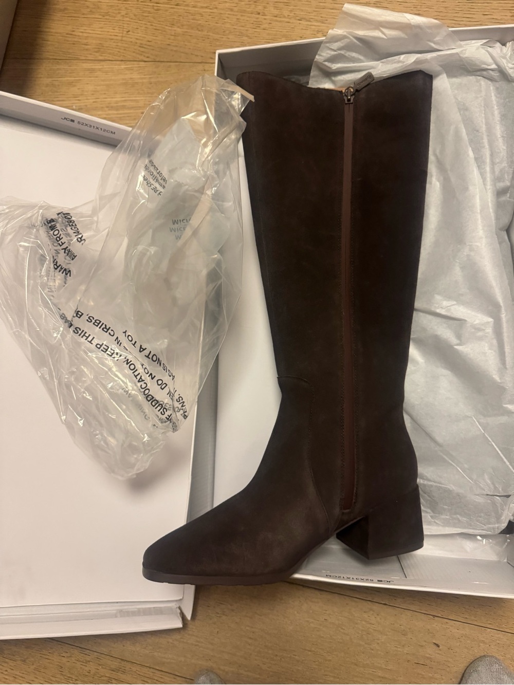 Blondo Dark Brown Suede Knee-High Block Heel Boot waterproof NWT